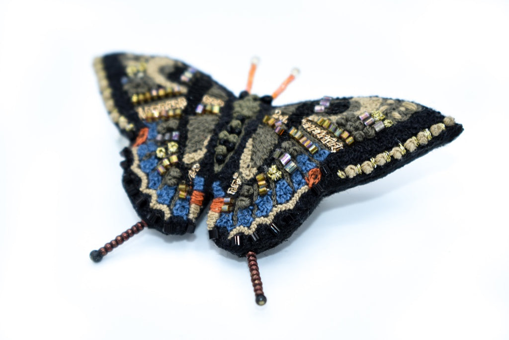 Hand Beaded Butterfly Clip