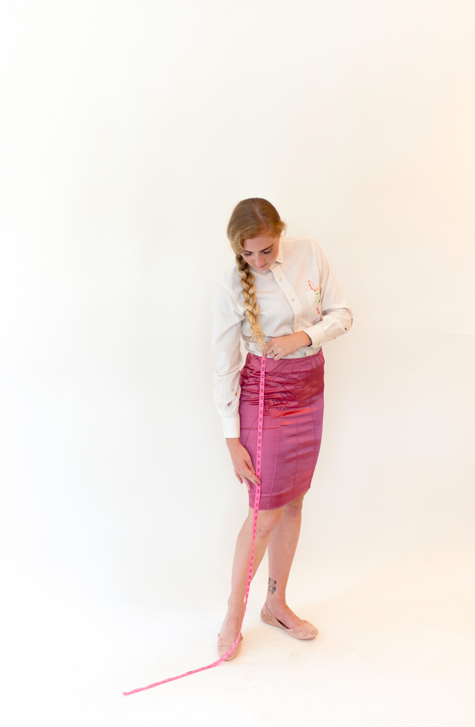 Silk Skirt with Lace Applique