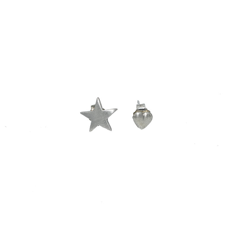Jenny Sheriff Heart and Star Silver Studs